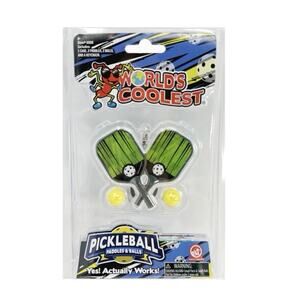Worlds Smallest Coolest Pickleball Keychain Paddle And Ball Green New